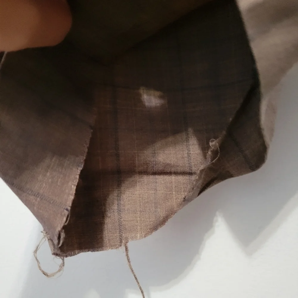 Pamoni Voque London Men's Wool Blend Plaid Pants Brown Size 35